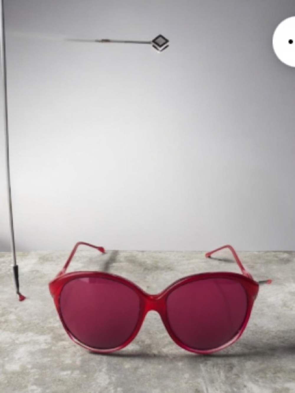 Italian Made Red Oval Sunglasses